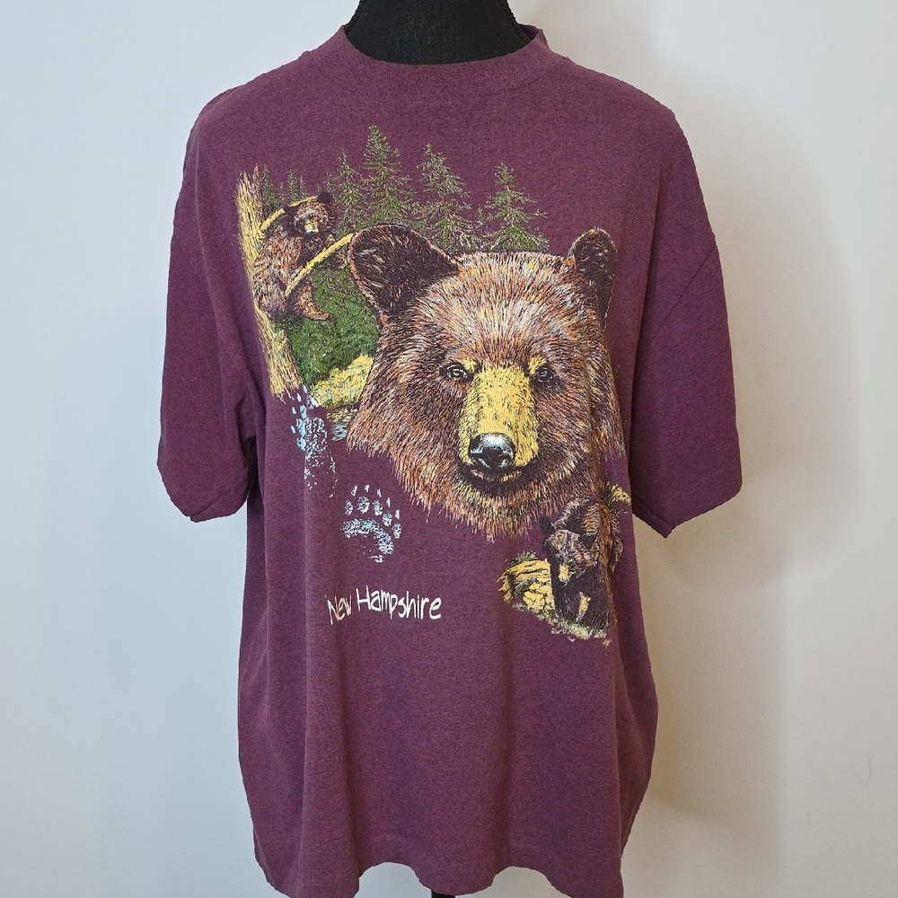Purple Graphic Bear Tee